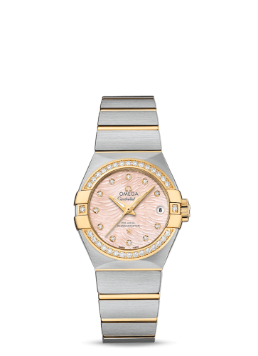 Omega Constellation Co-Axial 27 Brushed Stainless Steel / Yellow Gold / Diamond / Pink MOP